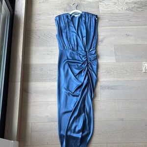 Elegant Blue Satin Dress